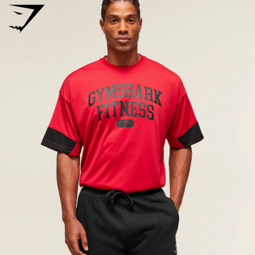 Gymshark Campus Oversized T-Shirt - Conditioning Red (L)