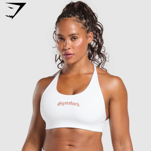 Strength Department Graphic Sports Bra - White (S)