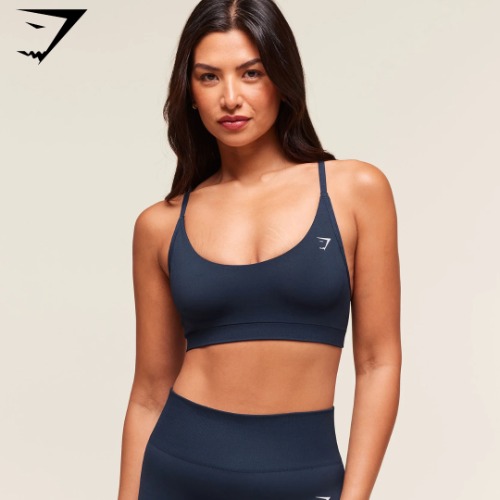 Gymshark Everyday Seamless Racerback Sports Bra - Navy (S)