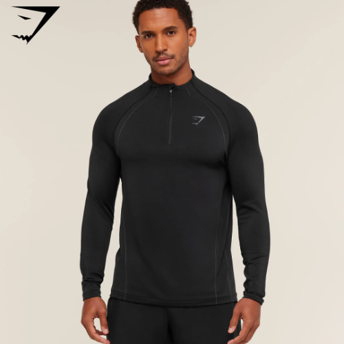 Apex Seamless 1/4 Zip - Black/Dark Grey (XL)
