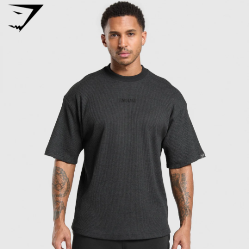 Preventa Gymshark Waffle Oversized T-Shirt - Black(L)