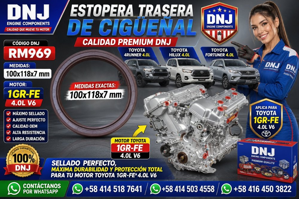 Estopera Trasera Cigueñal Toyota 4Runner / Hilux / Fordtuner 4.0L Motor 1GRfe