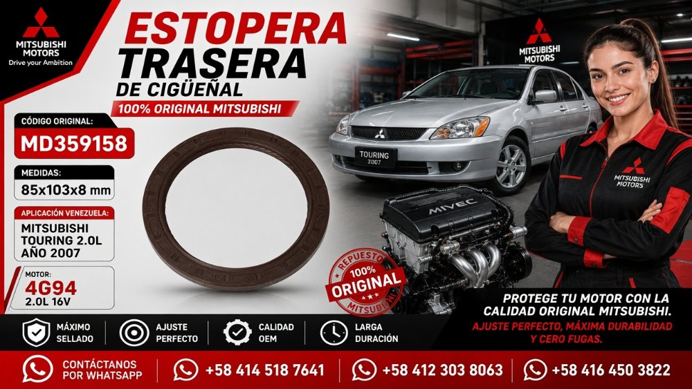 Estopera Trasera Cigueñal Mitsubishi Turing 2.0L 4G69 86X103X8103X