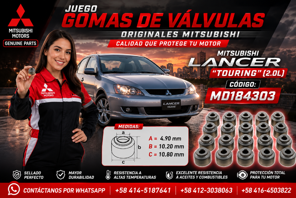 Juego Gomas Valvulas Mitsubishi Lancer  Touring 2.0L