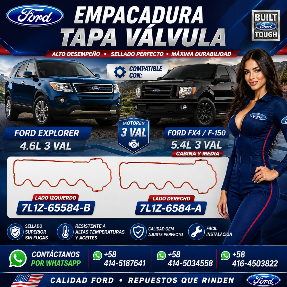 Empacadura Tapa Válvulas  Lh Ford FX4 5.4L 3 Valvulas FORD
