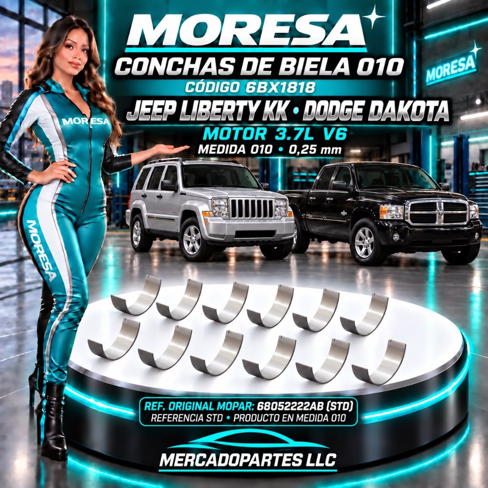 Concha Biela 010 Sin Cuña Jeep Liberty / Dakota 3.7L MORESA
