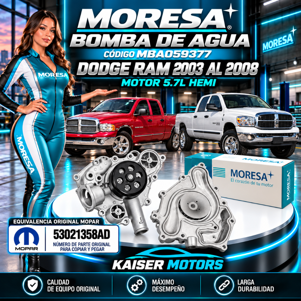 Bomba Agua Dodge Ram 5.7L Hemi 05 al 10 MORESA