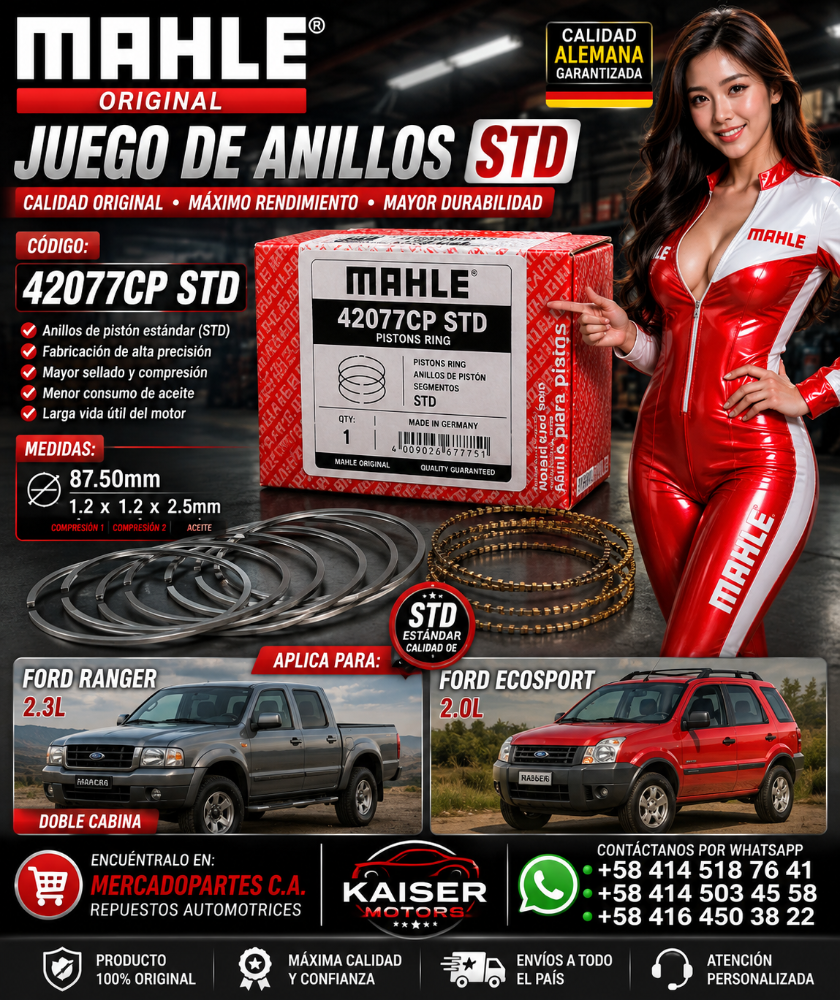 Juego Anillos STD Ranger 2.3L 87.50MM 1.2/1.2/2.5