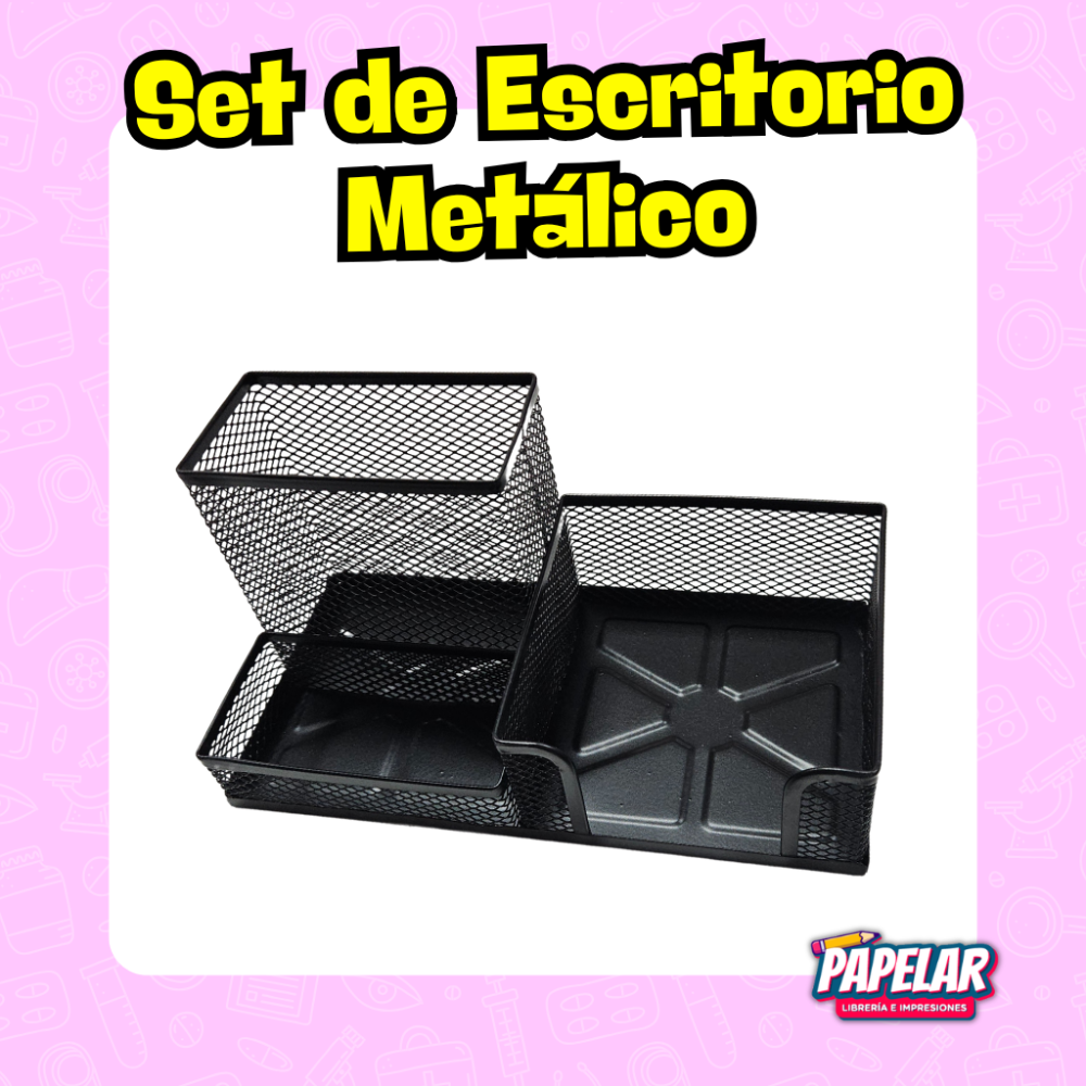 SET DE ESCRITORIO METAL SKYCOLOR NEGRO