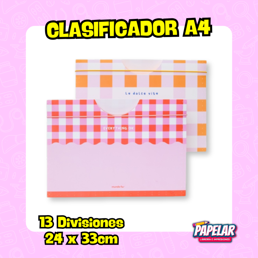 CARPETA FUELLE ELASTICO 6 DIVISIONES FW COLORBLOCK