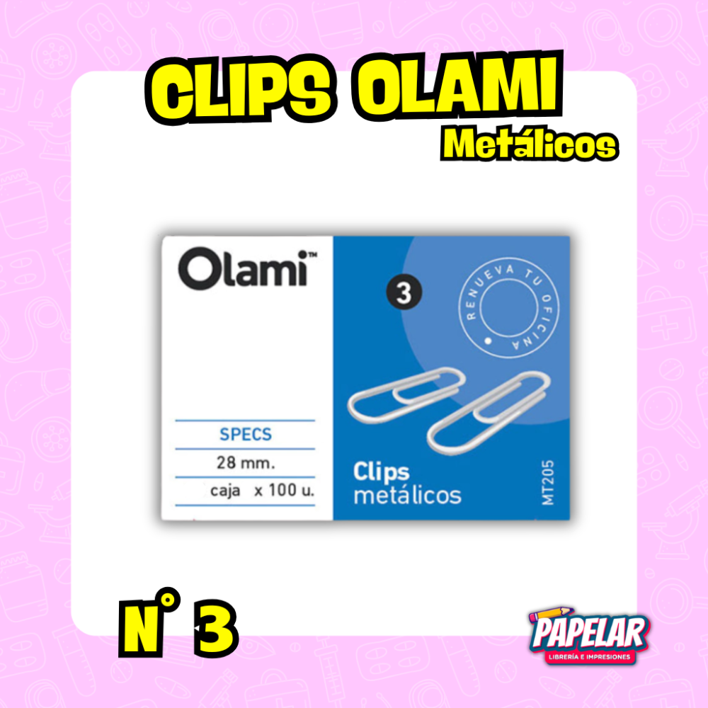CLIP Nº 3 OLAMI x100 unid.