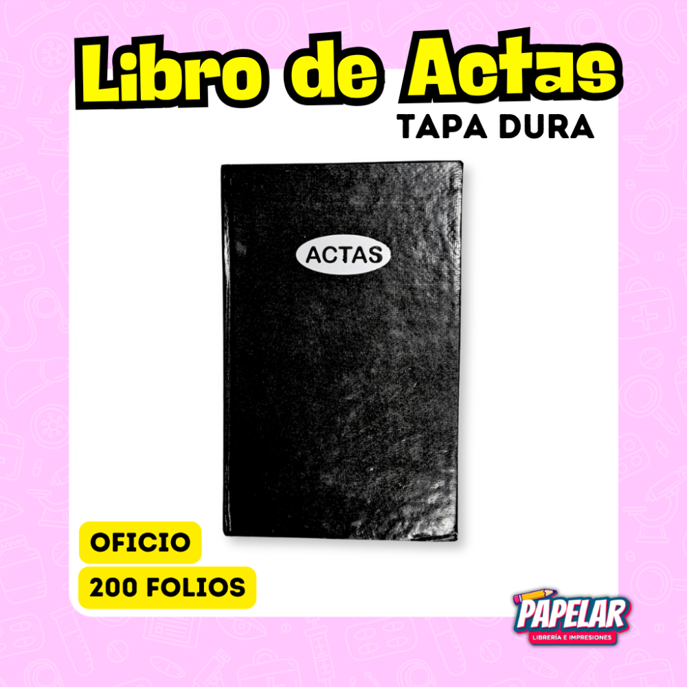 LIBRO DE ACTAS TAPA DURA 100HJS 200 FOLIOS