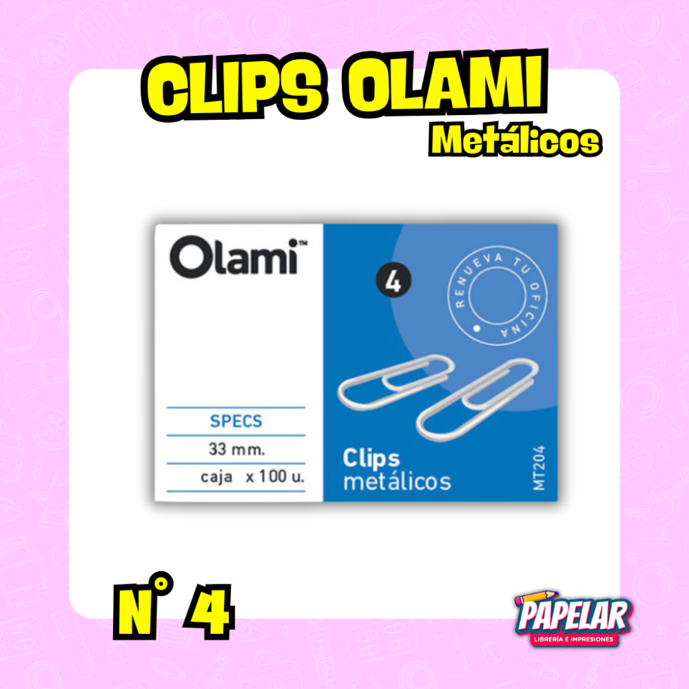CLIP Nº 4 OLAMI x100 unid.
