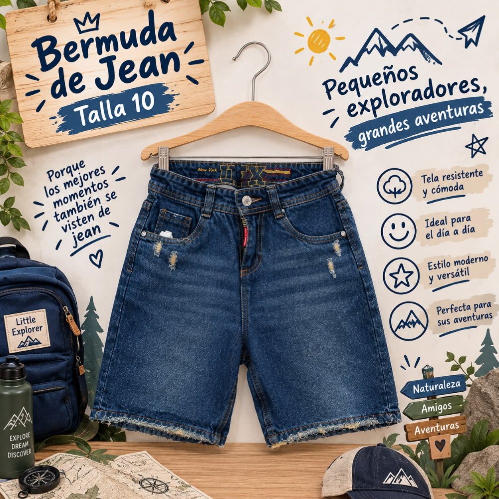 BERMUDA JEAN DRIL