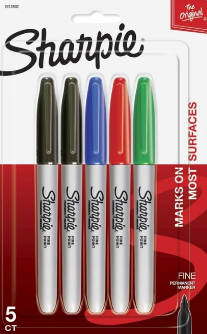 5 pck marcadores punta fina sharpie