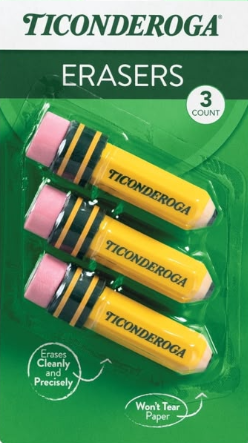 3 pck borradores TICONDEROGA