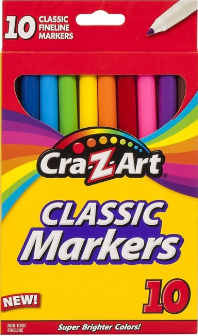 10 pck marcadores punta fina CraZart