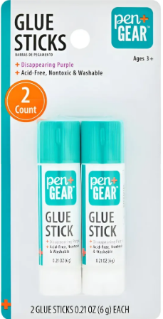 2 Pck glue sticks pen+gear
