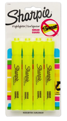 marca textos sharpie 4pcs
