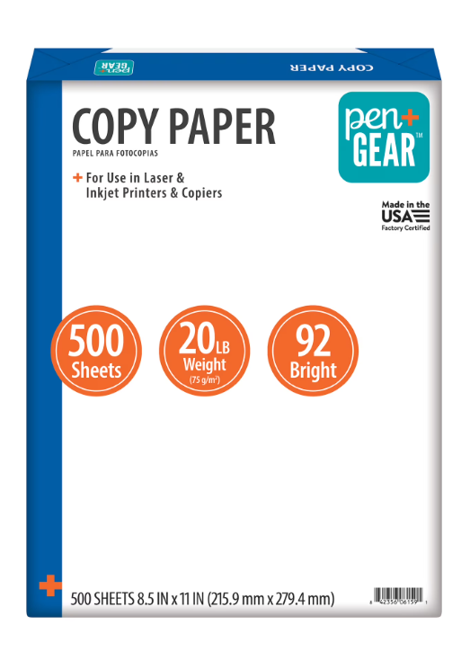 500 hojas blancas pen+gear