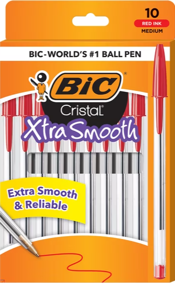 10 Pck plumas rojas bic
