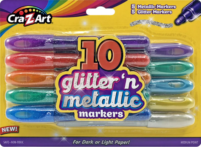 10pck marcadores glitter CraZart