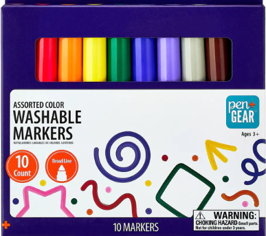 10 Pck marcadores lavables pen+gear