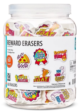 60pck borradores de rewards pen+gear