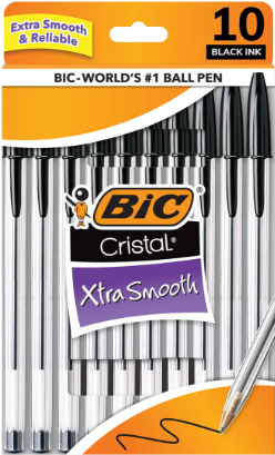 10 Pck plumas negras bic