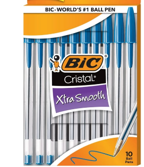 10 Pck plumas azules bic