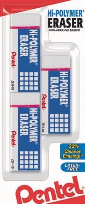 3 pck borradores polimero pentel