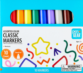 10 pck marcadores pen+gear punta gruesa