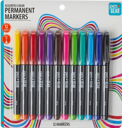 12 pck marcadores permanentes pen+gear