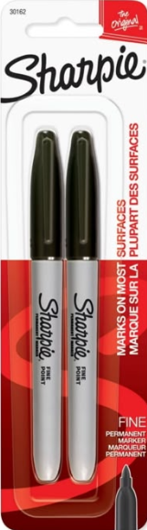 2 pck marcadores negro sharpie