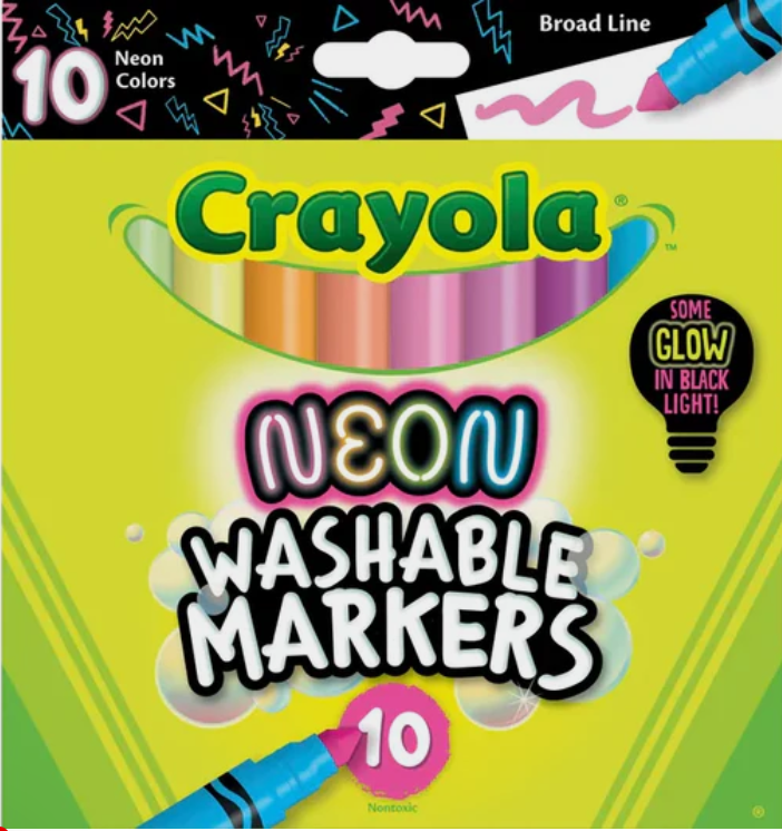10 pck marcadores crayola neon