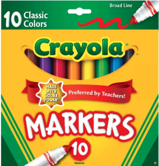 10 Pck marcadores crayola punta gruesa