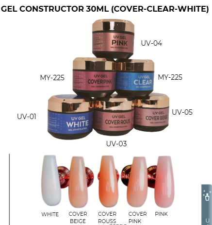 (Mystyle) Gel De Construccion Liquido Withe Blanco Tapa Dorada x 30 ML