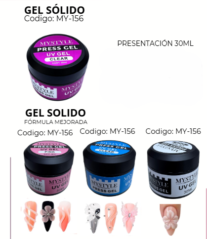 (Mystyle) Gel De Construccion Solido Clear Transparente x 1 Unidad