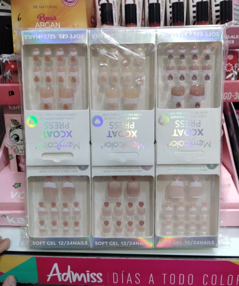 Beifa Uñas Postizas De Pie Merrycolor Francesa x 1 Cajita