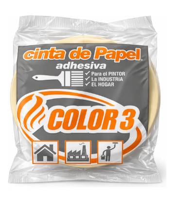 Cinta De Papel Enmascarar Pintor Hogar 12 Mm X 40 Mt Color 3