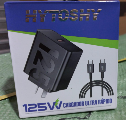 Cargador Hytoshy carga rapida 125W + cable tipo C