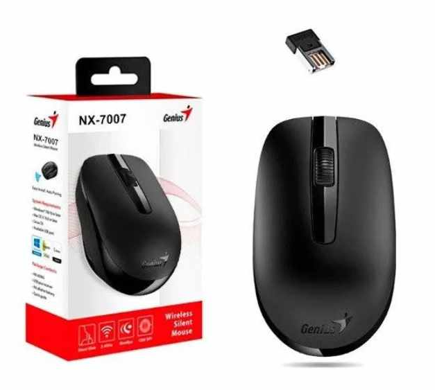 Mouse inalámbrico Genius NX-7007 BlueEye ambidiestro 1200dpi negro
