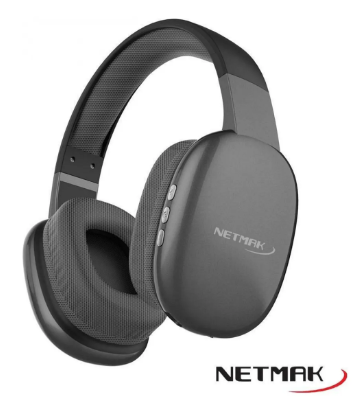 Auricular Vincha Inalambrico y cable Netmak Nm-volt Negro