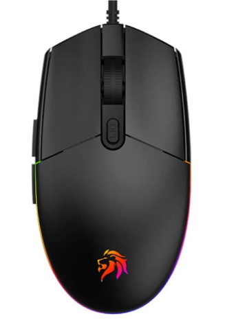Mouse Gamer Pc Usb Luces Rgb 6 Botones 3600dpi Netmak Expert Color Negro