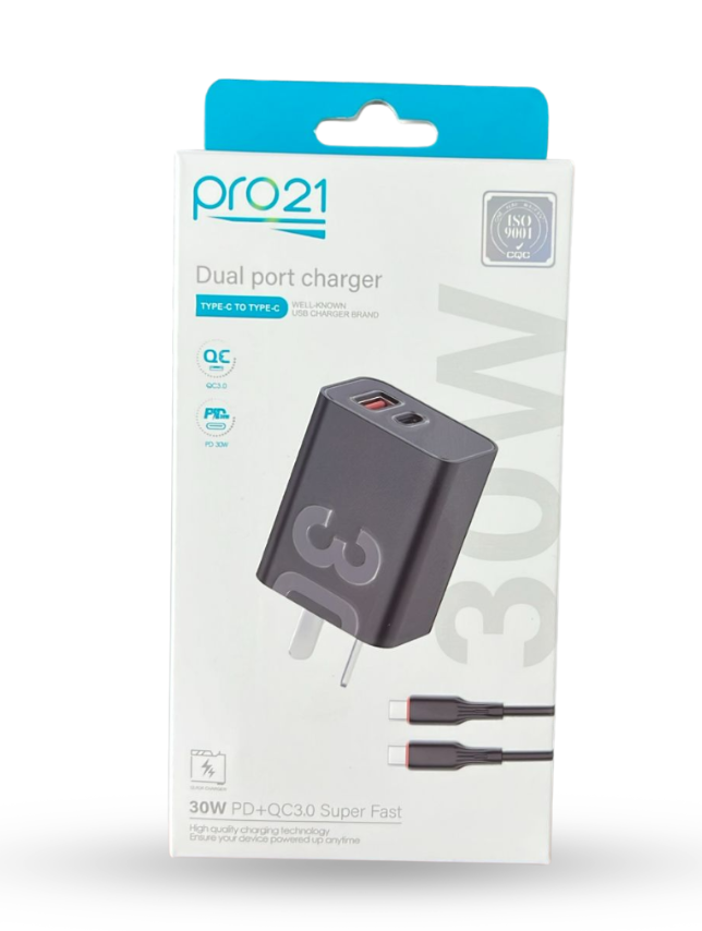 CARGADOR PRO21 30W USB+C C/CABLE C A C