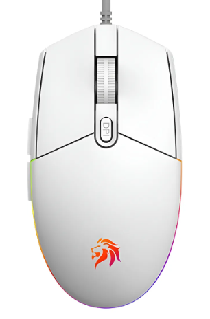 Mouse Gamer Pc Usb Luces Rgb 6 Botones 3600dpi Netmak Expert Color Blanco