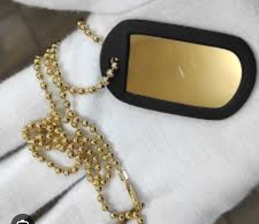 COLLAR CON PLACA DPORADA TIPO MILITAR