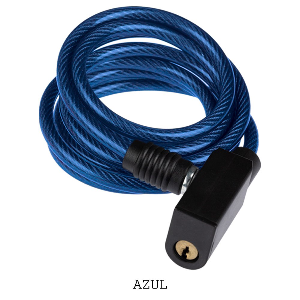 CANDADO DE CABLE ESPIRAL DE LLAVE 6X1500MM ACERO COLORES GW