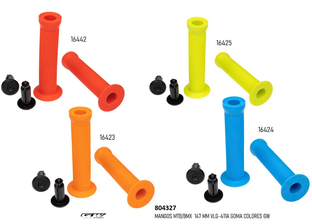 GRIPS BMX DIRT LOCK ON 147MM VLG-411A CAUCHO COLORES GW