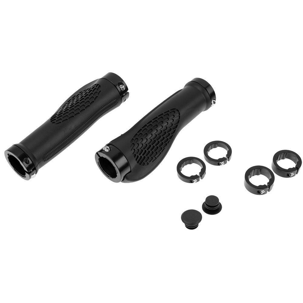 GRIPS MTB ERGONOMICO DUAL LOCK 130MM SZ-140 CAUCHO NEGRO